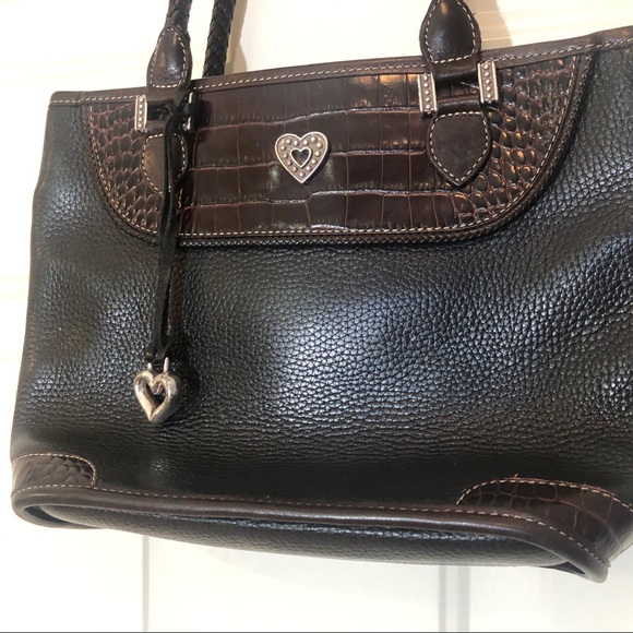 Brighton black brown leather baguette bag A 523456 - Picture 2 of 12